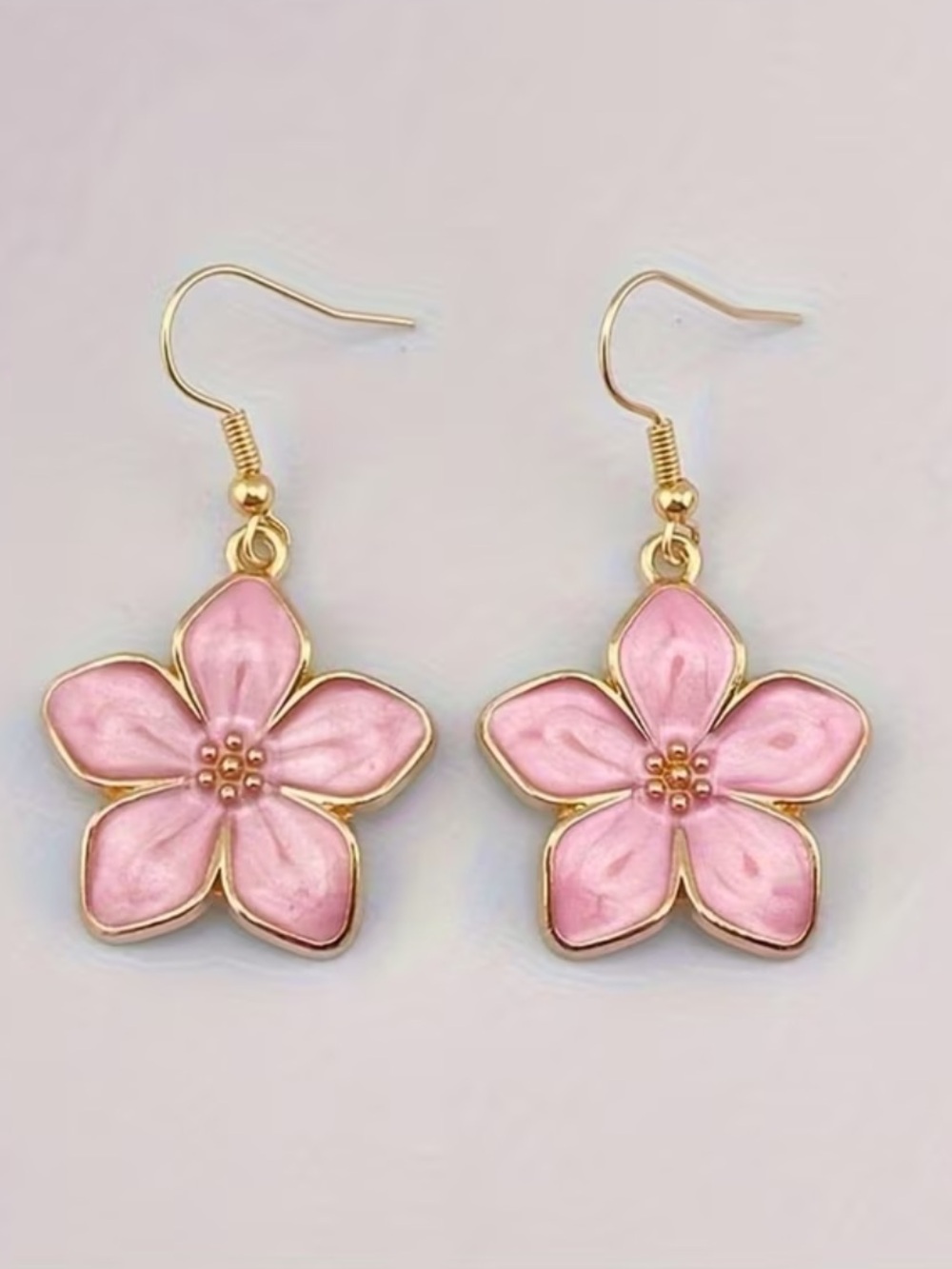 Pink Floral Drop Earrings - Women Jewelry